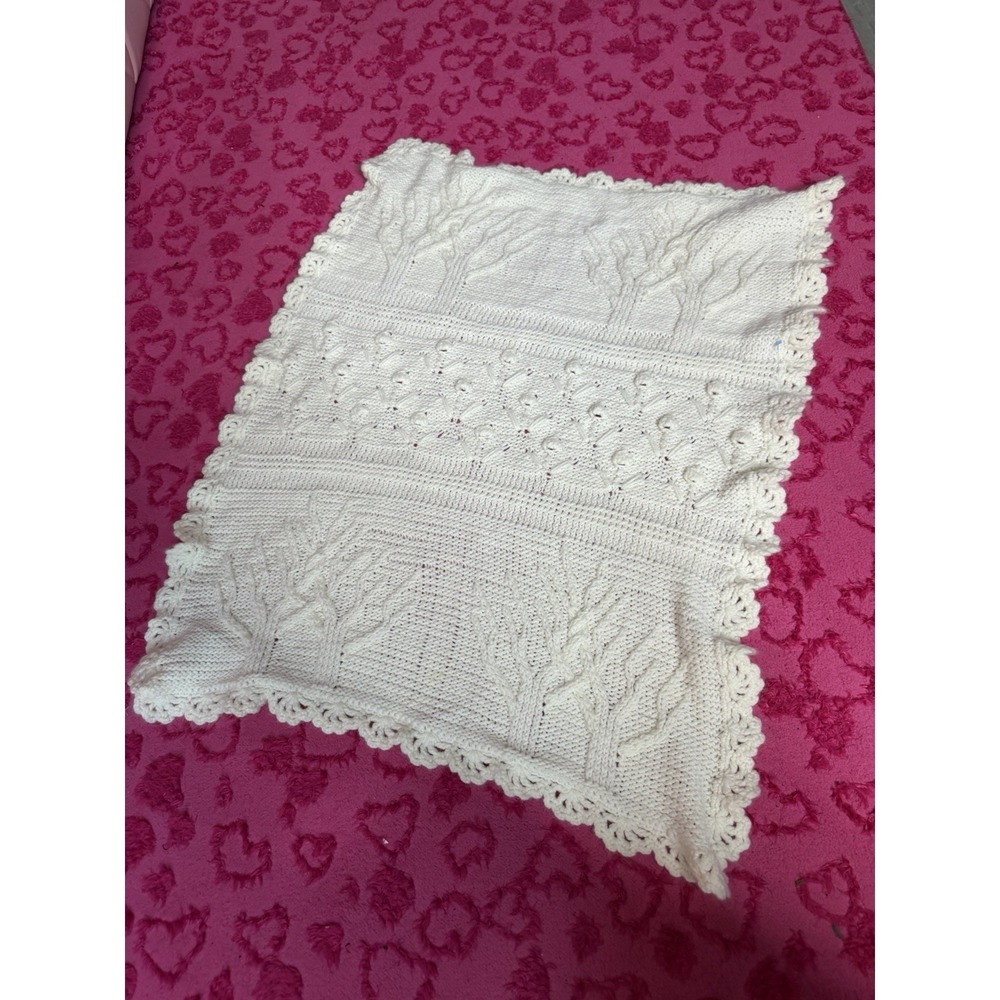HandCrochet Baby Blanket Perfect‎ Shower Gift White A1-0054
